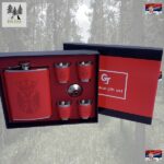 Pljoska sa 4 casice - Grb Srbije -crveni