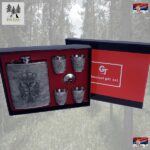 Pljoska sa 4 casice - Grb Srbije -sivi