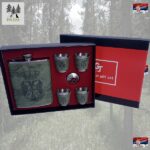 Pljoska sa 4 casice - Grb Srbije -zeleni