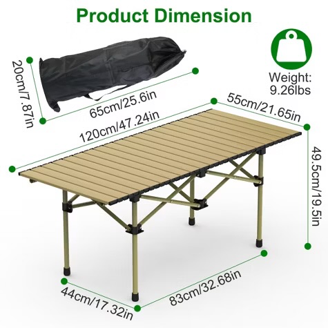 Rasklopivi Kamperski Sto Adventure XL – 120 x 50 x 55 cm
