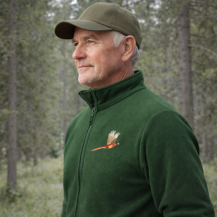 Lovački polar duks sa vezom Fazan zeleni