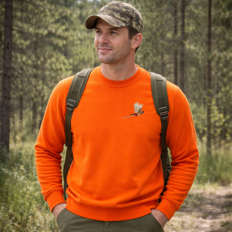 Lovački duks sa vezom Fazan – fluo