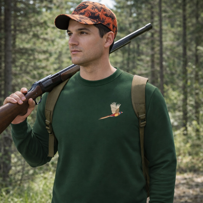 Lovački duks sa vezom Fazan – zeleni