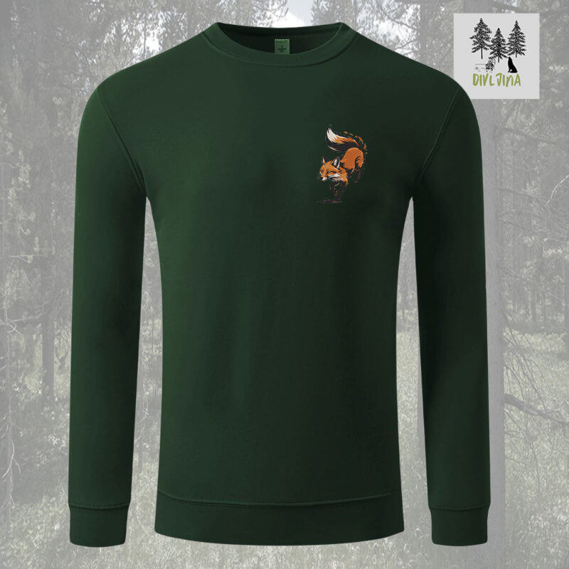 Lovački duks sa vezom Lisica – zeleni